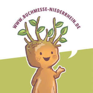 Buchmesse Niederrhein Buchmesse Niederrhein Webadresse mit Maskottchen